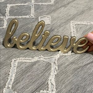 Gold 'Believe' Wall Decor